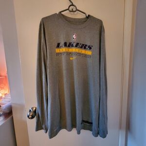 NBA Lakers Nike Dri-Fit Gray and Yellow Basketball Shirt